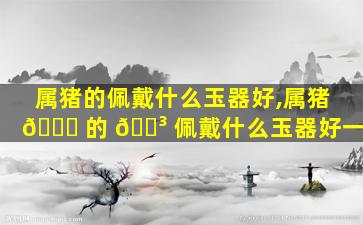 属猪的佩戴什么玉器好,属猪 🐕 的 🐳 佩戴什么玉器好一点